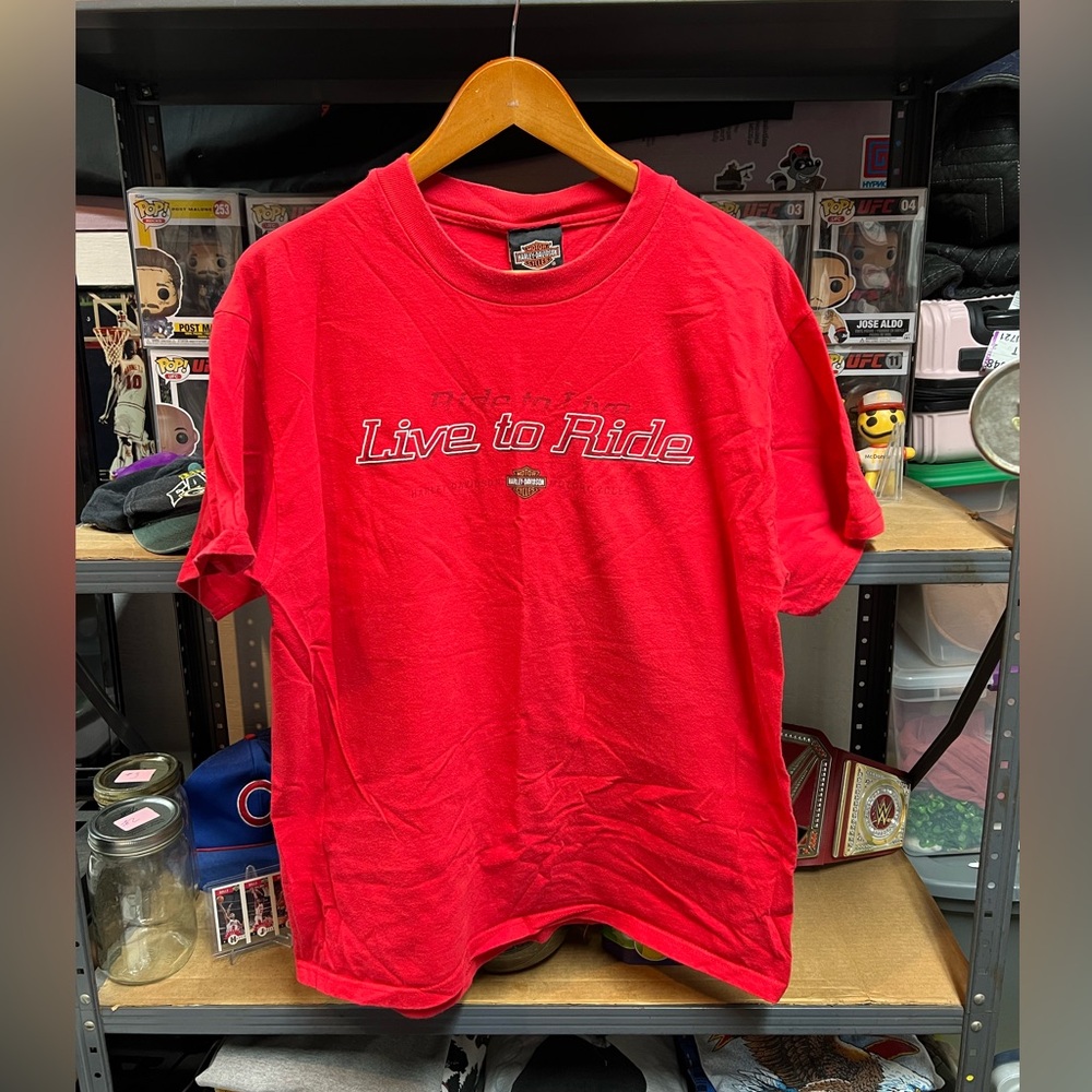 Vintage Harley Davidson Live To Ride Wisconsin 2001 Tee